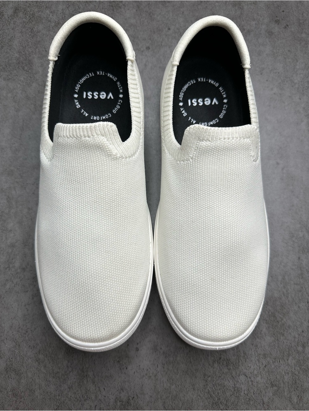Vessi Off-White Knit Slip-On Sneakers - Picture 2 of 7